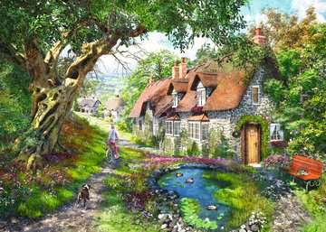 Dit is een foto van het spel Flower Hill Lane - 1000 stukjes te koop bij Speldorado Spellenwinkel Delft