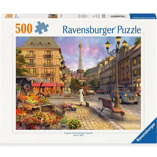 Dit is een foto van het spel Wandeling door Parijs - 500 stukjes te koop bij Speldorado Spellenwinkel Delft