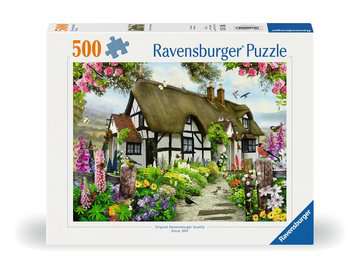 Dit is een foto van het spel Idyllische cottage - 500 stukjes te koop bij Speldorado Spellenwinkel Delft