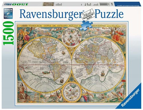 Wereldkaart 1594 - 1500 stukjes