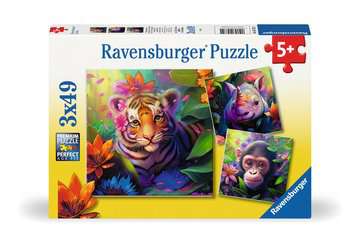 Dit is een foto van het spel Jungle Babies - 3x49 stukjes te koop bij Speldorado Spellenwinkel Delft