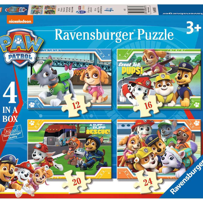 Paw Patrol, 12+16+20+24 stukjes