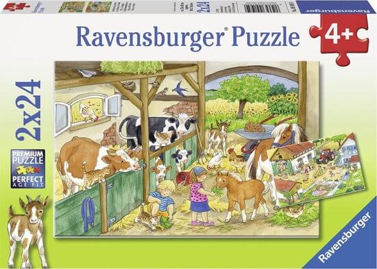 Dit is een foto van het spel Vrolijk boerderijleven - 2x24 stukjes te koop bij Speldorado Spellenwinkel Delft