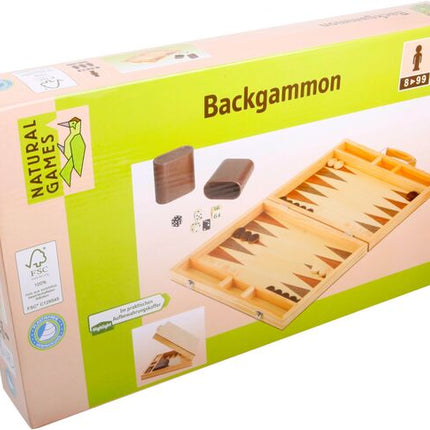 Dit is een foto van het spel Backgammon 38X22X5Cm - Natural Games te koop bij Speldorado Spellenwinkel Delft