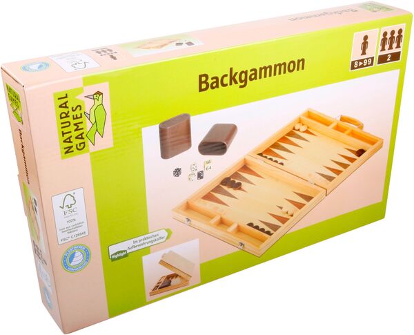 Dit is een foto van het spel Backgammon 38X22X5Cm - Natural Games te koop bij Speldorado Spellenwinkel Delft