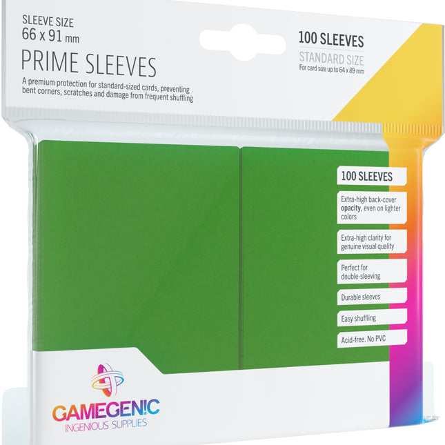 Dit is een foto van het spel Sleeves Pack Prime Green (100) te koop bij Speldorado Spellenwinkel Delft