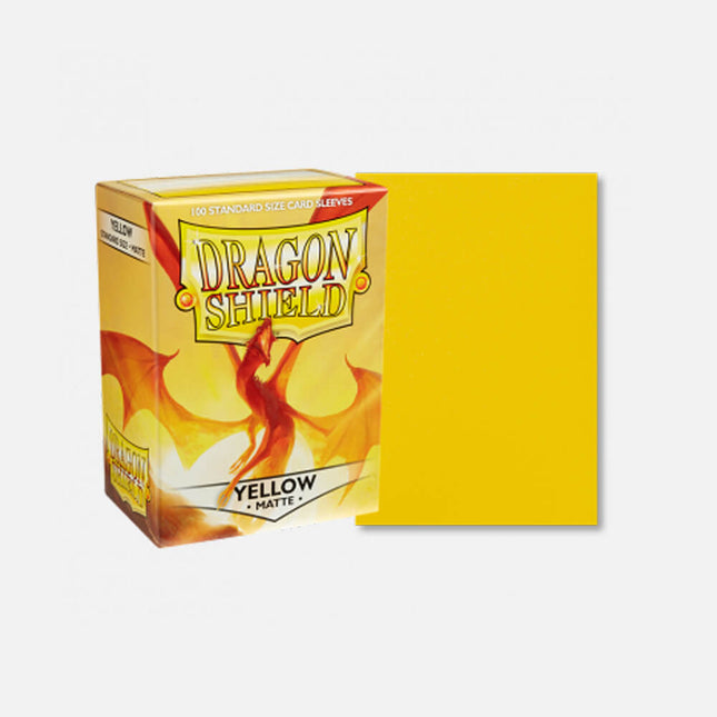 Dit is een foto van het spel Sleeves Matte - Yellow (100ct) - Dragon Shield te koop bij Speldorado Spellenwinkel Delft