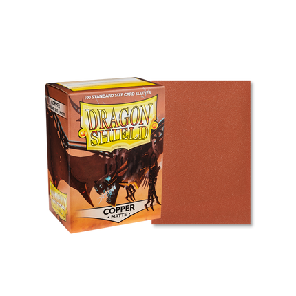 Dit is een foto van het spel Sleeves Matte - Copper (100ct) - Dragon Shield te koop bij Speldorado Spellenwinkel Delft