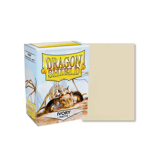 Dit is een foto van het spel Sleeves Matte - Ivory (100ct) - Dragon Shield te koop bij Speldorado Spellenwinkel Delft