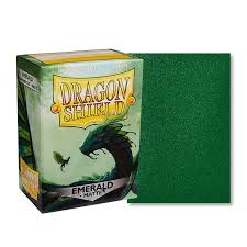 Dit is een foto van het spel Sleeves Matte Emerald (100ct) - Dragon Shield te koop bij Speldorado Spellenwinkel Delft