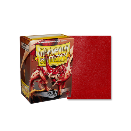 Dit is een foto van het spel Sleeves Matte Ruby(100ct) - Dragon Shield te koop bij Speldorado Spellenwinkel Delft
