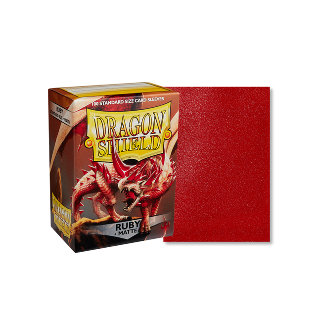 Dit is een foto van het spel Sleeves Matte Ruby(100ct) - Dragon Shield te koop bij Speldorado Spellenwinkel Delft
