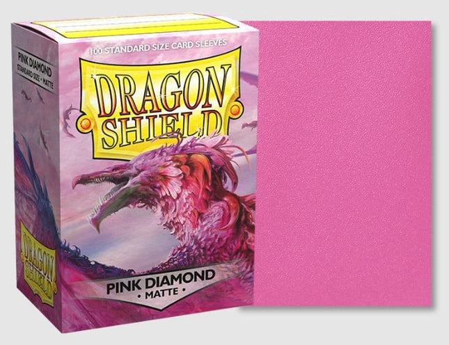 Dit is een foto van het spel Sleeves Matte Pink Diamond (100ct) - Dragon Shield te koop bij Speldorado Spellenwinkel Delft