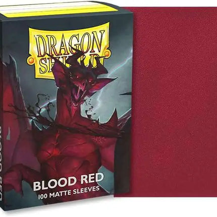Dit is een foto van het spel Sleeves Blood Red (100ct) - Dragon Shield te koop bij Speldorado Spellenwinkel Delft