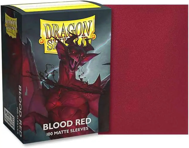 Dit is een foto van het spel Sleeves Blood Red (100ct) - Dragon Shield te koop bij Speldorado Spellenwinkel Delft