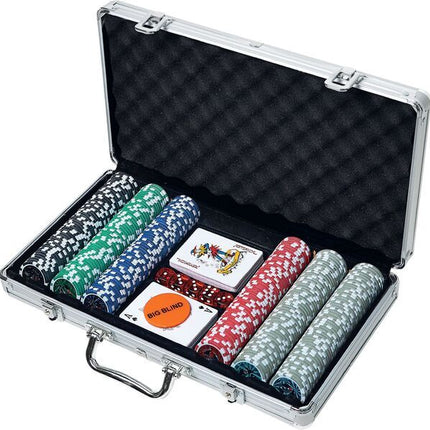 Dit is een foto van het spel Poker koffer met 300 chips - Natural Games te koop bij Speldorado Spellenwinkel Delft