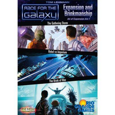 Dit is een foto van het spel Race for the Galaxy Expansion and Brinkmanship EN te koop bij Speldorado Spellenwinkel Delft