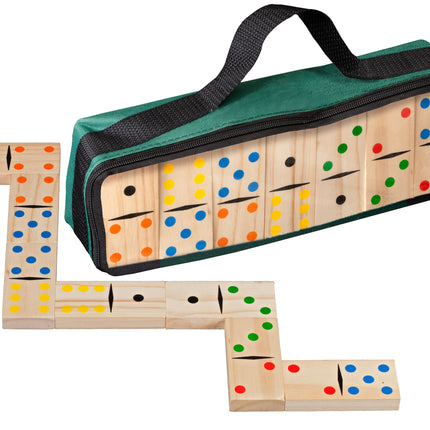 Dit is een foto van het spel Domino groot dubbel 6 hout te koop bij Speldorado Spellenwinkel Delft