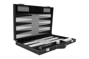 Back gammon 11 inch (grijs/ zwart/ wit gestikt), ENG-250512 van Boosterbox te koop bij Speldorado !