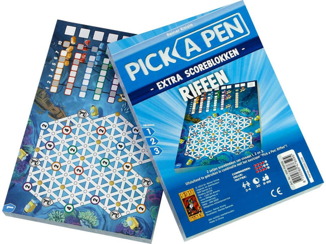 Dit is een foto van het spel Pick a Pen Riffen Scoreblokken te koop bij Speldorado Spellenwinkel Delft