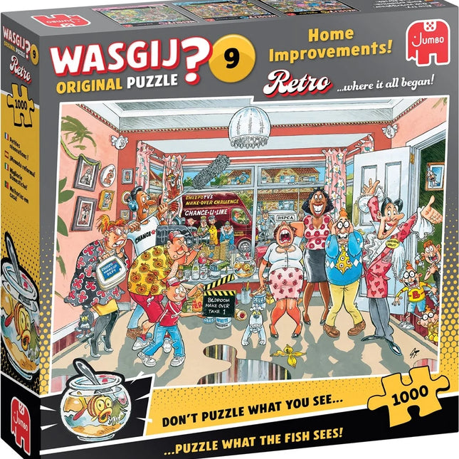 Dit is een foto van het spel Wasgij Retro Original 9 - Klein Verbouwinkje! (1000) te koop bij Speldorado Spellenwinkel Delft