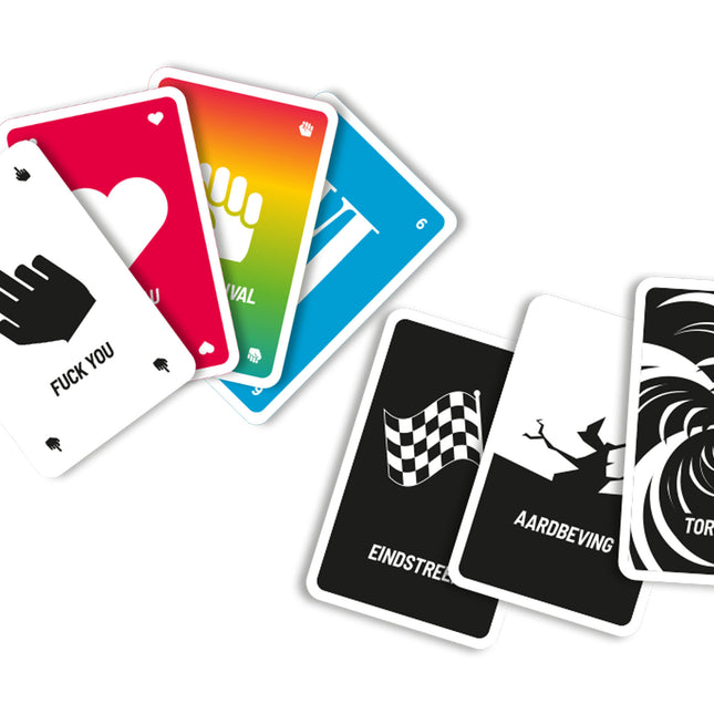 Actiekaarten zorgen voor onvoorspelbare wendingen tijdens een spel Frantic