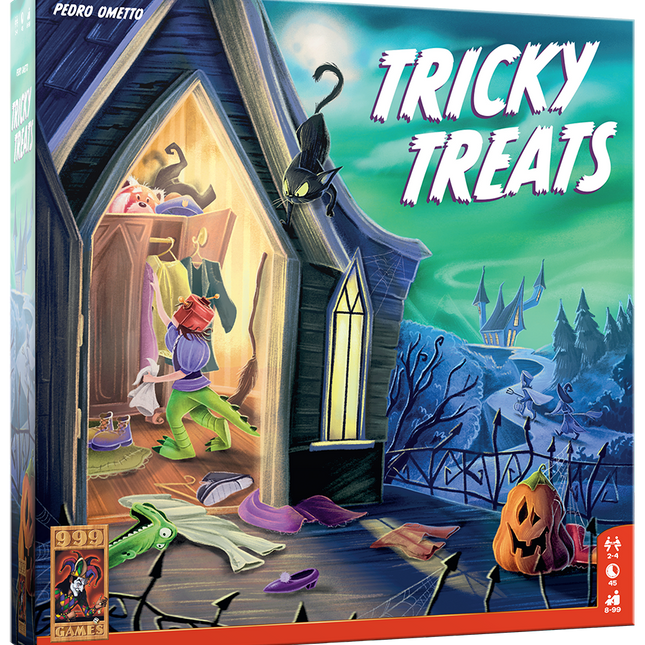 Spelbord en componenten van Tricky Treats – Halloween thema bordspel
