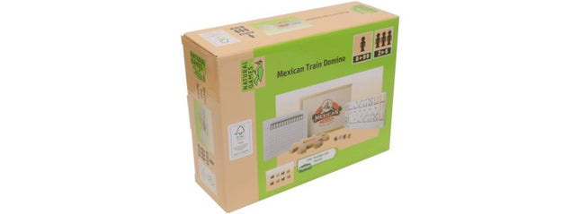 Dit is een foto van het spel Natural Games Mexicaanse Trein Domino met 66 stukken te koop bij Speldorado Spellenwinkel Delft