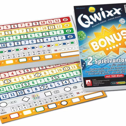 Dit is een foto van het spel Qwixx Bonus bloks te koop bij Speldorado Spellenwinkel Delft