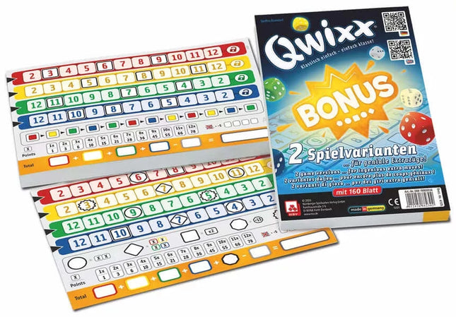 Dit is een foto van het spel Qwixx Bonus bloks te koop bij Speldorado Spellenwinkel Delft