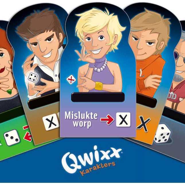 Dit is een foto van het spel Qwixx Karakters  bloks te koop bij Speldorado Spellenwinkel Delft