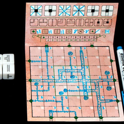 Dit is een foto van het spel Railroad Ink Vuurrode versie te koop bij Speldorado Spellenwinkel Delft