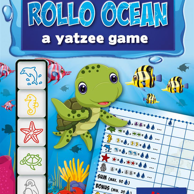 Dit is een foto van het spel Rollo A Yatzee Game - Ocean te koop bij Speldorado Spellenwinkel Delft