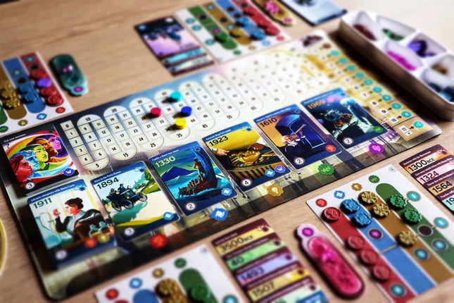 Dit is een foto van het spel Trekking Through History te koop bij Speldorado Spellenwinkel Delft