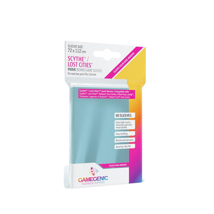 Dit is een foto van het spel Sleeves Prime Board Game - Magenta 72x112 (60) te koop bij Speldorado Spellenwinkel Delft