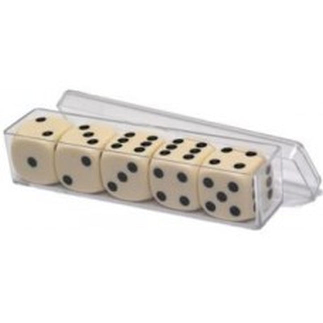 Dit is een foto van het spel Dobbelsteen 5 Stuks 16Mm In P Doos Ve6 te koop bij Speldorado Spellenwinkel Delft