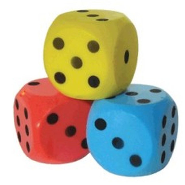 Dit is een foto van het spel Dobbelsteen Schuimrubber Geel 15 Cm. te koop bij Speldorado Spellenwinkel Delft