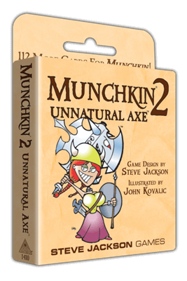Dit is een foto van het spel Munchkin 2 Unnatural Axe EN te koop bij Speldorado Spellenwinkel Delft