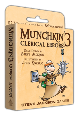 Dit is een foto van het spel Munchkin 3 Clerical Errors EN te koop bij Speldorado Spellenwinkel Delft