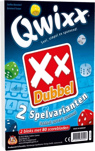 Dit is een foto van het spel Qwixx Dubbel  bloks te koop bij Speldorado Spellenwinkel Delft
