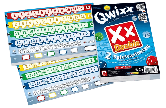 Dit is een foto van het spel Qwixx Dubbel  bloks te koop bij Speldorado Spellenwinkel Delft
