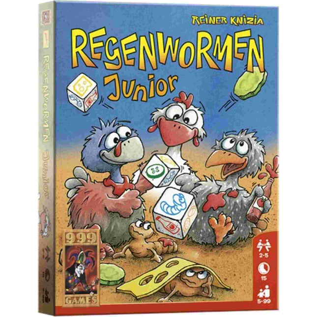 Dit is een foto van het spel Regenwormen Junior te koop bij Speldorado Spellenwinkel Delft