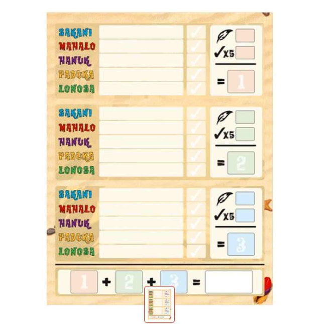 Dit is een foto van het spel Scoreblokken Samoa (3 Stuks) te koop bij Speldorado Spellenwinkel Delft