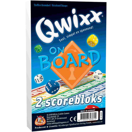 Dit is een foto van het spel Qwixx On Board Bloks (extra scorebloks) te koop bij Speldorado Spellenwinkel Delft