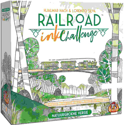 Dit is een foto van het spel Railroad Ink Natuurgroene versie te koop bij Speldorado Spellenwinkel Delft