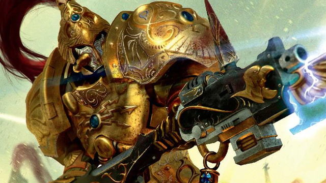 Warhammer Adeptus Custodes miniaturen – Trajann Valoris, Custodian Guard, Allarus Custodians en Caladius Grav‑tank bij Speldorado