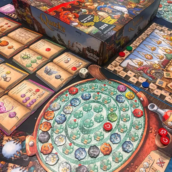 De Kwakzalvers van Kakelenburg bordspel met uitbreidingen De Kruidenheksen en De Alchemisten bij Speldorado