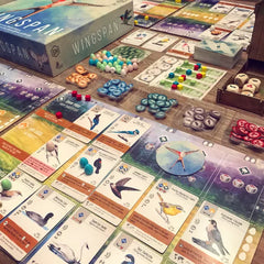 Wingspan bordspel met vogelkaarten, spelbord en uitbreidingen Europa en Oceanië in natuurrijke stijl