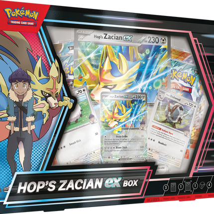 Dit is een foto van het spel POK TCG Hop's Zacian ex Box te koop bij Speldorado Spellenwinkel Delft