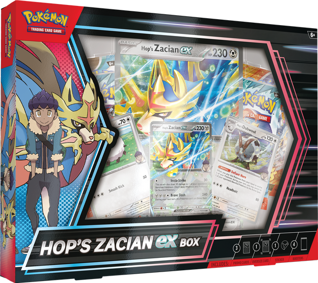 Dit is een foto van het spel POK TCG Hop's Zacian ex Box te koop bij Speldorado Spellenwinkel Delft